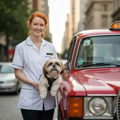 Pet Taksi Profesyonel Sürücü - Köpek ile mutlu taşımacılık